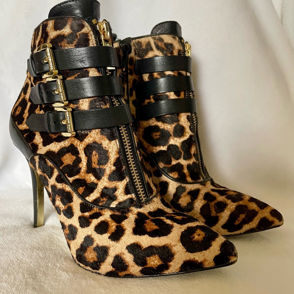 Michael Kors Leopard and Black Heeled Boots